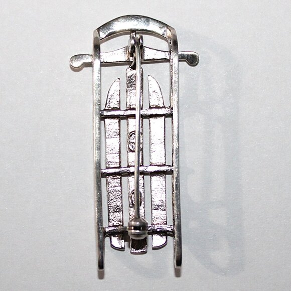 Sterling Silver Sled Brooch 6 Grams - Picture 2 of 4